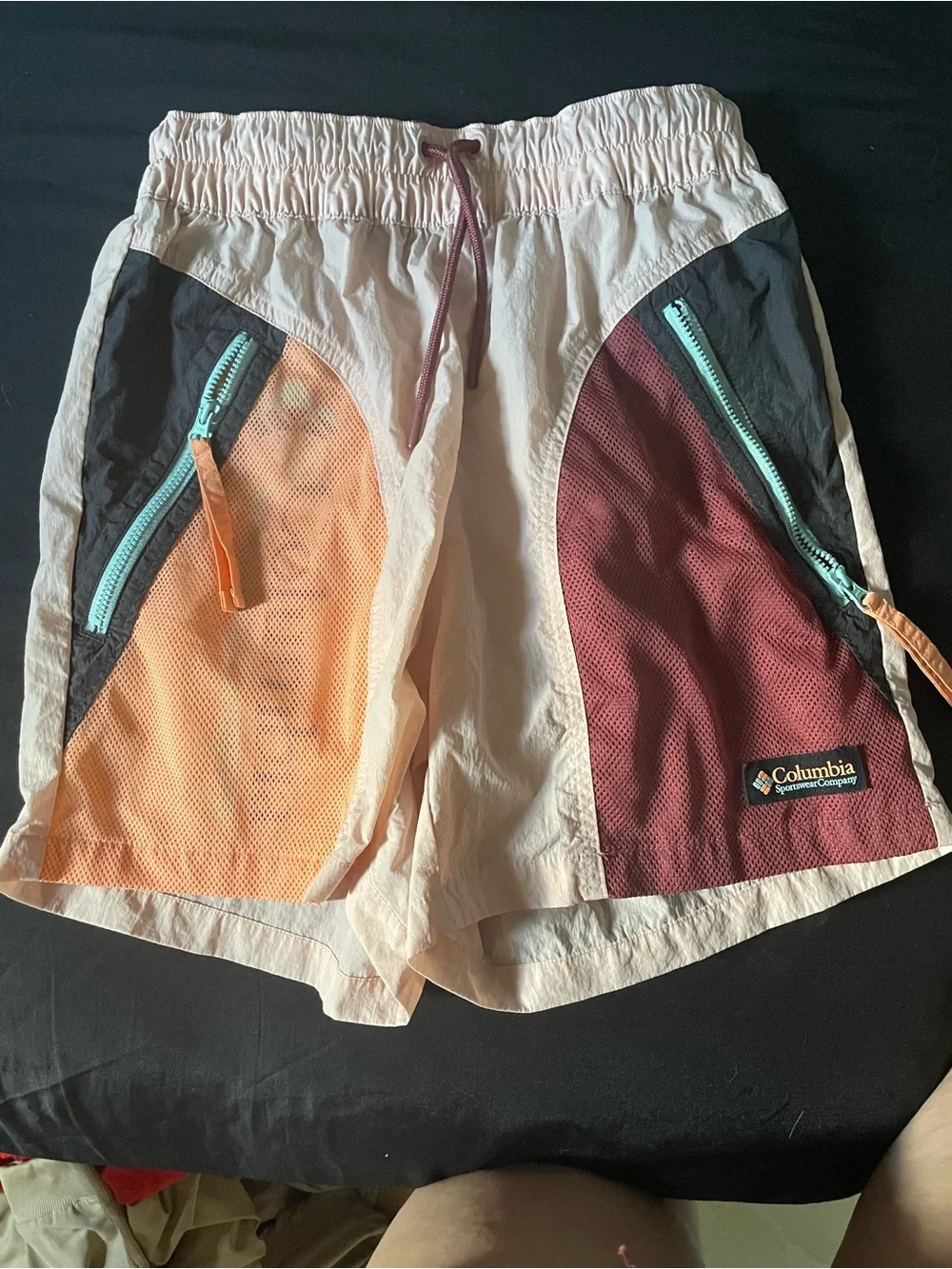 Columbia Lightweight Pull-On Shorts in Dusty Rose and Cream